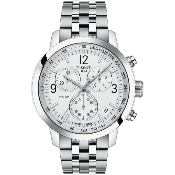 Tissot PRC 200 Silver Stainless Steel Silver Dial Chronograph Quartz Watch for Gents - T.114.417.11.037.00