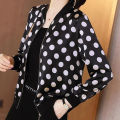 Bingirl Women Coat Patchwork Round Neck Long Sleeve Zipper Jackets Fashion Printed Sun Protection Clothes. 