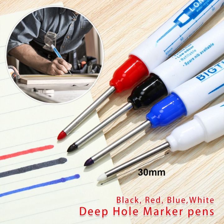 30mm Long Head Markers Waterproof Carpenter Construction Deep Hole ...