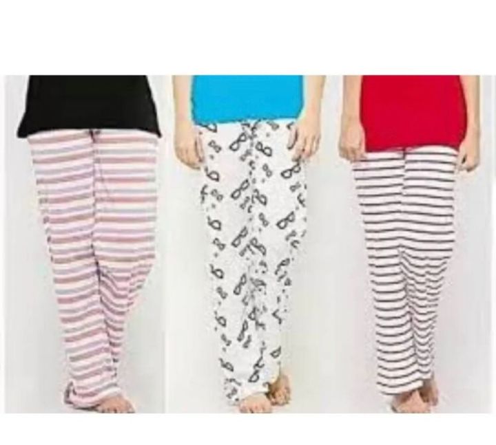 Unique collection pack of 3 printed trousers summer collection for women's ( random colours )