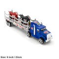 Transport Truck With 2 Bike Free Wheel Toy Set - Size 9 inch Trailer Transport Motorbike Toys Vehicle for Kids boys girls. 