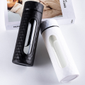 Glass Water Bottle with Plastic Case Heat Resistant Leak-proof Drinking Bottles Car Tumbler Cup for Tea Milk Juice 450ml(Multicolor 1-piece). 