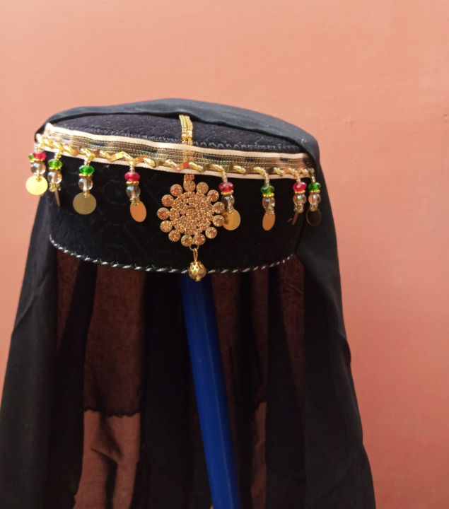 Ertugrul Style Ghazi Haleema Sultana Girl Cap With Hijab Dupatta Qai Qabila in Multi Color