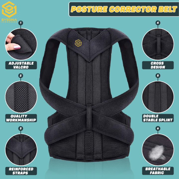 Syedna Ecommerce: Posture Corrector Belt - Rod Therapy, Adjustable Straps, Pain Relief & Spinal Support. Improve Posture, Reduce Back Pain, and Enhance Comfort! Perfect for Men and Women of All Ages. Ideal for Back Support, Alignment, and Posture Correcti