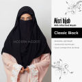 Modern Modest – Misri Hijab With Attached Niqab - Super Breathable – Opaque Good Coverage Front and Back, Thick but Feels Light for Girls/Women. 