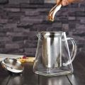 Square Glass Teapot with Heat Resistant Stainless Steel Infuser, Borosilicate Glass Teapot, Glass Tea Kettle. 