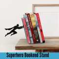 Superhero Bookends - Metal Book Shelf Decor, Comic Book Organizer, DC Superhero Inspired Sculpture, Decorative Desktop Book Ends. 