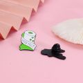 Funny Ribbon Hot dog Pizza Toothpaste Toothbrush Brooches Miss U , Want U Enamel Pin Shirt Lapel Badge Jewelry for Women Gifts. 