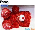 Red Soft Teddy Bear with Soft Love For Gift Romantic Lovely Design And Vivid Color Real 3d Work 12inch-size Royal Gift Teddy. 