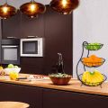 Alloy Steel 3 Tier Steel Fruit and Vegetable Basket for Kitchen, Dining Table - Fruit Bowl, Counter Top Rack (Black). 