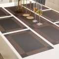 9 Pcs Table Mat & Table Runner Set Heat Resistant Placemats, Stain Resistant Washable PVC Table Mats for Dining Table Woven Placemat. 