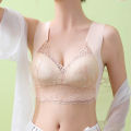 Rounded Contour Shape Bra Comfortable Lace Plus Size Seamless Push Up Padded Sports Bra for Women Anti-snagging Breathable Underwear Wireless Bra. 