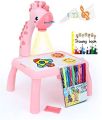 Giraffe Kids Projector and Drawing Table Set Children Education Early Learning Erasable Writing and Drawing Board 24 Patterns. 