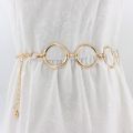 Metal Circle Chain Ladies Dress Belt Gold Color Belt for Women Fashion Long Tassel Female Waist Chain Belt pasek damski. 
