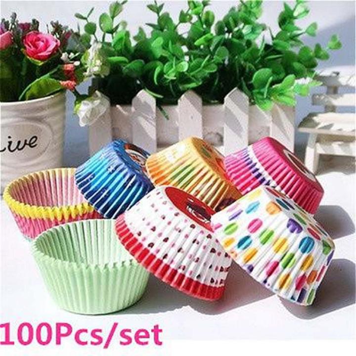Paper Cup Cake Mould - 100 Pcs - Multicolor. | Daraz.pk
