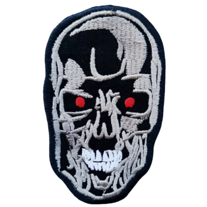 Terminator Movie Skull  Embroidered Iron On Patch Sew On Badge Bags Caps Jeans Jackets Applique