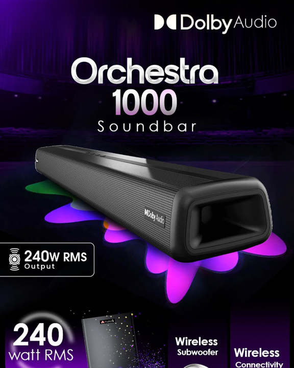 Audionic Orchestra Dolby Audio Soundbar with Wireless Woofer Soundbar With Woofer Sound Bar For LED Soundbars for TV, Sound Bar DOLBY Loudspeaker, 3D Surround Sound, 2.1 Channel Speaker, Audio Soundbar Speaker, Soundbase Speakers