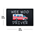 Wee Woo Driver Patch - Police Car, Ambulance EMT, or Fire Engine Driver - Funny 2x3 Removable Patch with Hook and Loop Backing. 