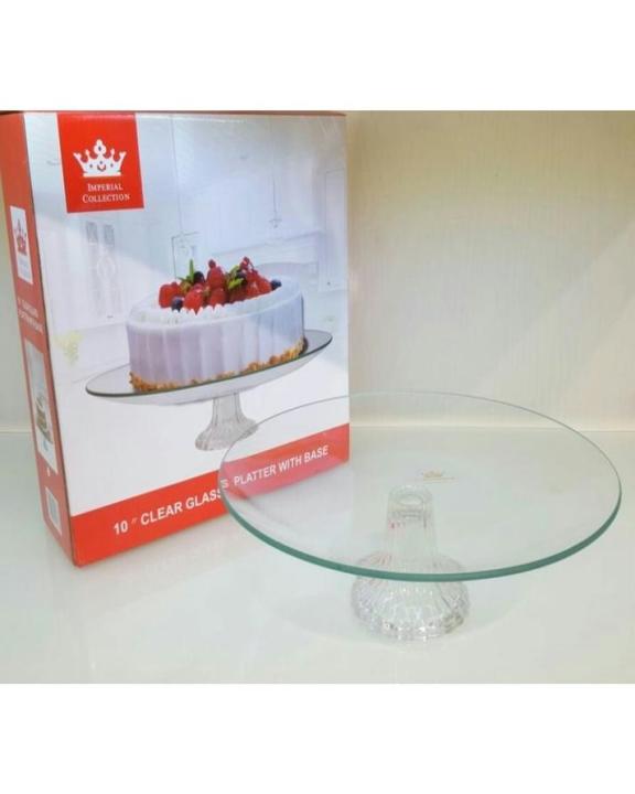 Imperial Clear Glass Cake Stand 10"- Round - Material : Glass
