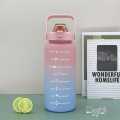 2L Portable Large Capacity Water Bottles Fitness Water Jug With Time Marker Gym Bottle. 