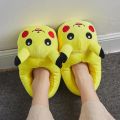 20cm Takara Tomy Kawaii Pokemon Pikachu Plush Slippers Indoor Warm Winter Shoes Birthday Gifts For Kids Children Girls. 