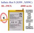 BL-39EX ORIGINAL BATTERY FOR INFINIX HOT 5, X559, X599C BL 39EX 4000MAH BRAND NEW BATTERY FOR BL39EX MOBILE. 