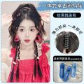 Dyed Blue Water Ripple Boxing Braid Ponytail Wig Braid Artificial Hair Dopamine Grip Waterfall Curly Hair High Ponytail. 