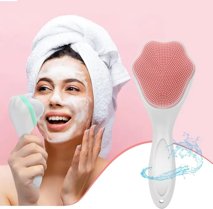 New%20%20Silicon%20Dot%20Face%20Scrubber%20Exfoliating%20Brush%20Manual%20Handheld%20Facial%20Cleansing%20Brush%20Blackhead%20Scrubber%20Soft%20Food%20Grade%20Silicone%20bristles%20for%20Face%20Skincare%20(Multicolor)%20-%20Image%207
