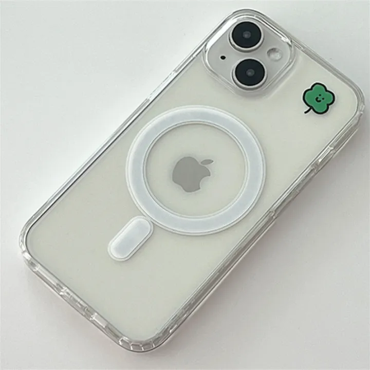 Korean%20Lucky%20Four-leaf%20Clover%20For%20Magsafe%20Wireless%20Charge%20Clear%20Phone%20Case%20For%20iPhone%2015%2014%2012%2013%2011%20Pro%20Max%20Wallet%20Back%20Cover%20-%20Image%203