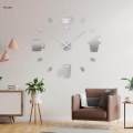 Modern DIY Wall Clock Stickers Frameless Non Ticking Decorative Bedroom. 