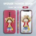 Jizetin for OPPO Reno 2 Case Anime One-Piece Monkey D. Luffy Anime Side Design Phone Case Square Edge Pattern Liquid Silicone Cases Full Cover Camera Shockproof Protective Case. 