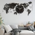 Haiqa decoration 3D wall clock | world map wall clock | DIY wall clock World Map Wooden Wall Clock for Home and Offices, wall clock for bedroom.. 