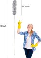 Extendable Duster with Telescoping Pole, Microfiber Bendable Cleaner, Durable Stainless Steel, Cobweb Duster, Washable Duster for Cleaning Ceilings, Fans, Lights, Lightweight Feather Duster. 