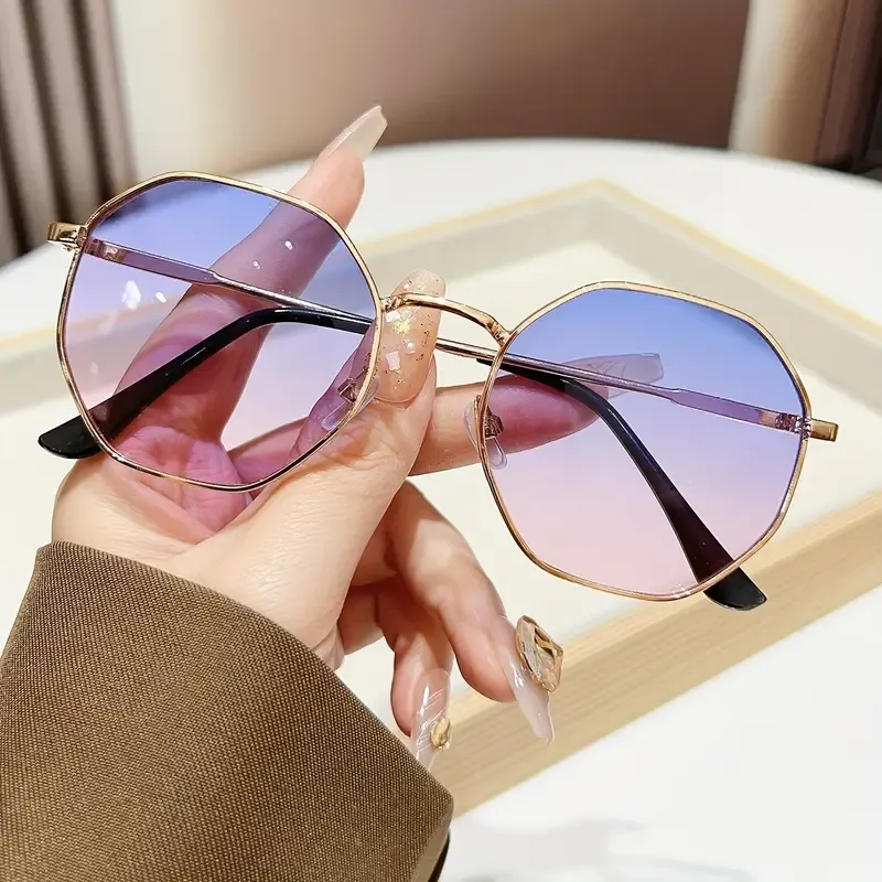 Hexagon Pink Sunglasses Trendy Polygon Sun Glasses UV400 Protective Amazon.com: S.NOTIO Polygon Sunglasses for Women Fashion  main image 4