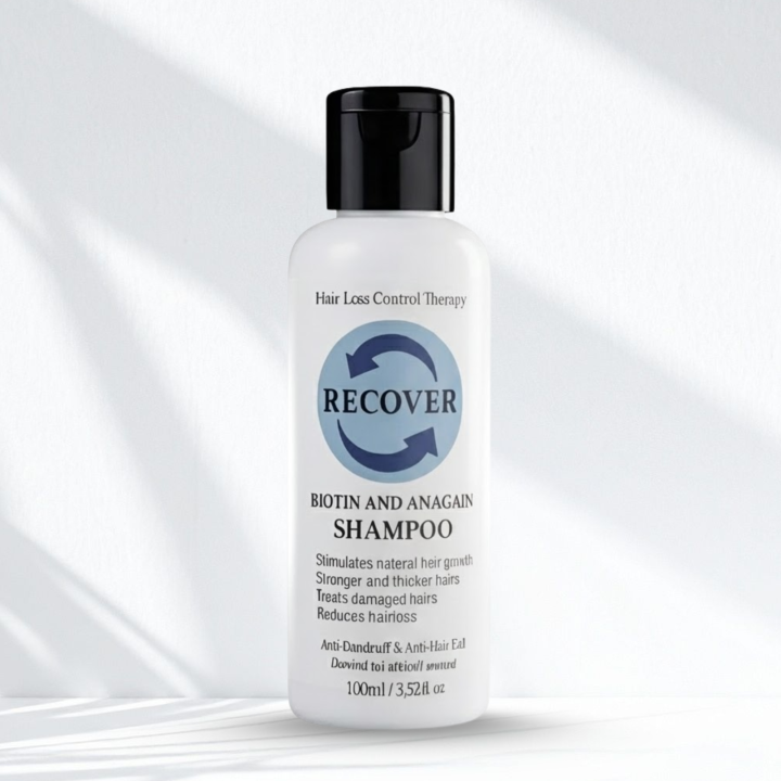 RECOVER Anti Hair Fall Shampoo with Biotin & Anagain – Hair Growth & Anti-Dandruff Formula | Sulfate-Free | 100ml