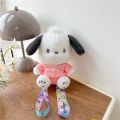 Pochacco Plush Doll Bag Sanrio Kawaii Plush Handbags Outdoor Decoration Pouch Girl Heart Furry Backpacks Christmas Gift for Kids. 