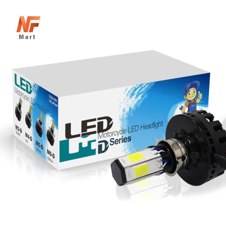 Bike Led Headlight Bulb M6 Headlight Lamp with Flasher 3 in 1 Modes for Motorcycle Universal
