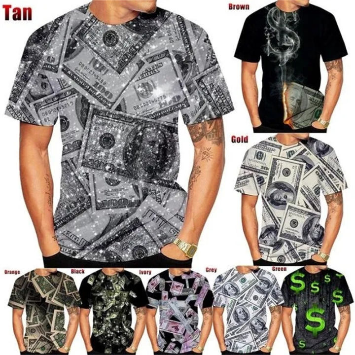 2023 personalised US dollar 3D Printed T shirt Men Women Casual Fashion Street Oversize Short Sleeves Kid funny Tees Tops XS-6XL