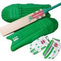 Pack of 3 - Complete Hard Ball Cricket Kit with Bat, Pads & Gloves - Best Quality Cricket Accessories at Affordable Price in Pakistan. 