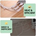 (Pack of 10) Cable Clips with Strong Self-Adhesive - Cable Management TV PC Wire Holder Sticky Tidy and Organizer Cord and Wires. 