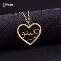 Heart Shape Inlay Design Name Necklace For Girls, Name Jewelry, Customize Necklace, Customise gift jewellery for girls. 