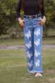 Butterfly Design Jeans Flapper Pants For Girls/Ladies & womens. 
