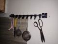 8 Sliding Hooks Kitchen Accessories Organizer Rack | Cloth Hanging Stand Wall Mounted | Cultery Hanging Kitchen Rod | Spoon Stand. 