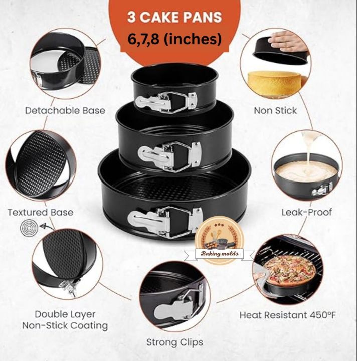 (Cake%20Pan%20set%20nonstick%206,7,8%20inches%20%20with%203%20piping%20pages%20free%20set)%20Non%20stick%20Cake%20Pan%20-%20Springform%20Non-stick%20Bakeware%20Cheesecake%20Pan%20with%20Removable%20Bottom%20-%20Non%20Stick%20Lockable,%20Leakproof%20And%20Round%20Shape%20For%20Baker%20&%20Baking%20Cake%20Pan%20Tool%20cake%20Pan%20cake%20molds%20-%20Image%202
