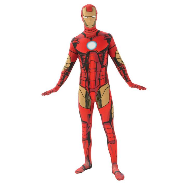 IRONMAN ADULT SIZE MORPHSUIT COSTUME WITH ATTACH MASK AND CAPE