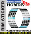 Wheel Stickers for HONDA CB-125-F Rim Reflector Tape Motorcycle Decals Graphics 17". 
