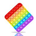 Rainbow Push Pop Bubble Fidget Spinner Pop It Silicone Toy. 