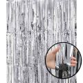Back Drop Foil Curtains Silver Size 3 Feet Width & 3 Feet Height, Best for Birthday, Wedding Decoration. 