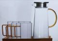 Glass Pitcher Water Jug with Lid Heat-resistant for Hot/Cold Water, Ice Tea and Juice Beverage 1.8L. 