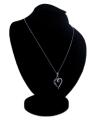 Silver Metal & Stone Love Heart Pendant for Women. 